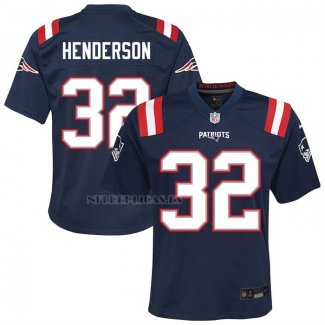 Camiseta NFL Game Nino New England Patriots Treveyon Henderson Azul