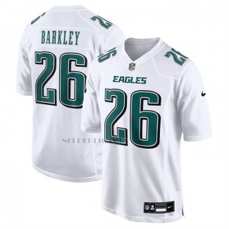 Camiseta NFL Game Philadelphia Eagles Saquon Barkley Carbon Blanco