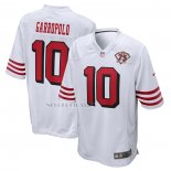 Camiseta NFL Game San Francisco 49ers Jimmy Garoppolo 75th Anniversary 2nd Alterno Blanco