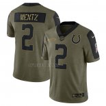 Camiseta NFL Limited Indianapolis Colts Carson Wentz 2021 Salute To Service Verde