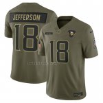 Camiseta NFL Limited Minnesota Vikings Justin Jefferson 2025 Salute To Service Verde Militar