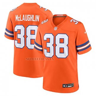 Camiseta NFL Game Denver Broncos Jaleel McLaughlin Mile High Collection 1977 Throwback Naranja