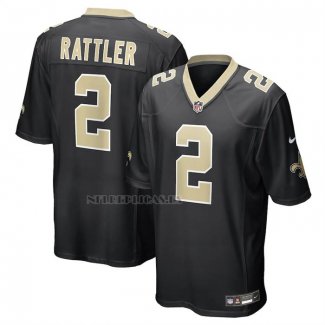 Camiseta NFL Game New Orleans Saints Spencer Rattler Negro1