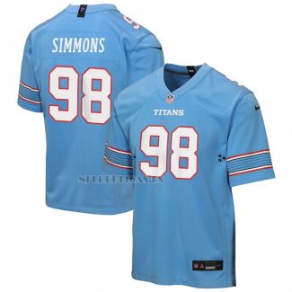 Camiseta NFL Game Nino Tennessee Titans Jeffery Simmons Azul1