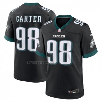 Camiseta NFL Game Philadelphia Eagles Jalen Carter Jugador Alterno Negro