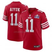 Camiseta NFL Game San Francisco 49ers Brandon Aiyuk Super Bowl LVIII Patch Rojo