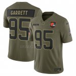 Camiseta NFL Limited Cleveland Browns Myles Garrett 2025 Salute To Service Verde Militar