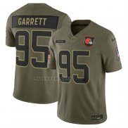 Camiseta NFL Limited Cleveland Browns Myles Garrett 2025 Salute To Service Verde Militar