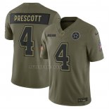 Camiseta NFL Limited Dallas Cowboys Dak Prescott 2025 Salute To Service Verde Militar