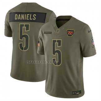 Camiseta NFL Limited Washington Commanders Jayden Daniels 2025 Salute To Service Verde Militar
