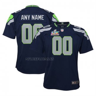 Camiseta NFL Game Nino Seattle Seahawks Super Bowl LX Personalizada Azul
