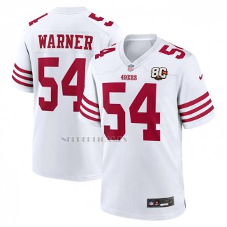 Camiseta NFL Game San Francisco 49ers Fred Warner 80 Aniversario Blanco