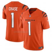 Camiseta NFL Limited Cincinnati Bengals Ja'Marr Chase Vapor F.U.S.E. Naranja