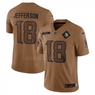 Camiseta NFL Limited Minnesota Vikings Justin Jefferson 2023 Salute To Service Marron