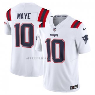 Camiseta NFL Limited New England Patriots Drake Maye Vapor F.U.S.E. Blanco