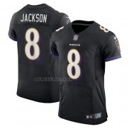 Camiseta NFL Elite Baltimore Ravens Lamar Jackson Alterno Vapor Negro