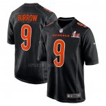 Camiseta NFL Game Cincinnati Bengals Joe Burrow Super Bowl LVI Bound Negro