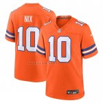 Camiseta NFL Game Denver Broncos Bo Nix Mile High Collection 1977 Throwback Naranja
