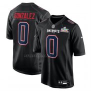 Camiseta NFL Game New England Patriots Christian Gonzalez Super Bowl LX Patch Negro