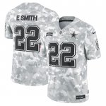 Camiseta NFL Limited Dallas Cowboys Emmitt Smith 2024 Salute To Service Retired Gris