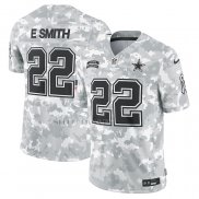 Camiseta NFL Limited Dallas Cowboys Emmitt Smith 2024 Salute To Service Retired Gris