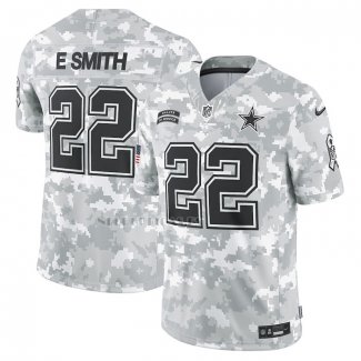 Camiseta NFL Limited Dallas Cowboys Emmitt Smith 2024 Salute To Service Retired Gris