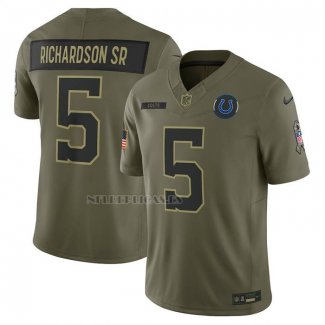 Camiseta NFL Limited Indianapolis Colts Anthony Richardson Sr 2025 Salute To Service Verde Militar