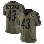 Camiseta NFL Limited Pittsburgh Steelers Troy Polamalu 2021 Salute To Service Retired Verde