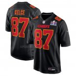 Camiseta NFL Game Kansas City Chiefs Travis Kelce Super Bowl LVIII Patch Fashion Negro