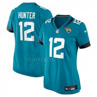 Camiseta NFL Game Mujer Jacksonville Jaguars Travis Hunter 2025 NFL Draft First Round Pick Verde