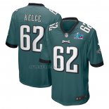 Camiseta NFL Game Philadelphia Eagles Jason Kelce Super Bowl LVII Patch Verde