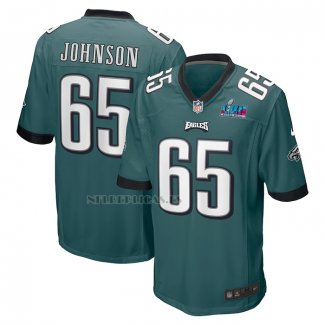 Camiseta NFL Game Philadelphia Eagles Lane Johnson Super Bowl LVII Patch Verde