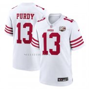 Camiseta NFL Game San Francisco 49ers Brock Purdy 80 Aniversario Blanco