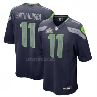 Camiseta NFL Game Seattle Seahawks Jaxon Smith Njigba Super Bowl LX Patch Azul