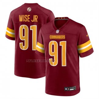 Camiseta NFL Game Washington Commanders DeAtrich Wise Jr Rojo