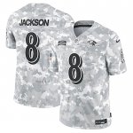 Camiseta NFL Limited Baltimore Ravens Lamar Jackson 2024 Salute To Service Gris