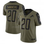 Camiseta NFL Limited Detroit Lions Barry Sanders 2021 Salute To Service Retired Verde