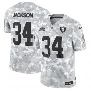 Camiseta NFL Limited Las Vegas Raiders Bo Jackson 2024 Salute To Service Retired Gris