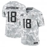 Camiseta NFL Limited Minnesota Vikings Justin Jefferson 2024 Salute To Service Gris