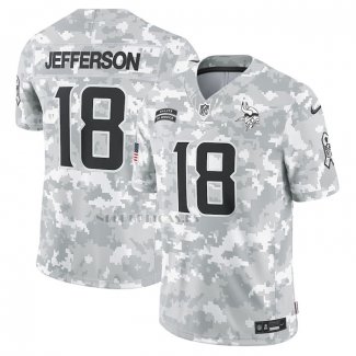 Camiseta NFL Limited Minnesota Vikings Justin Jefferson 2024 Salute To Service Gris