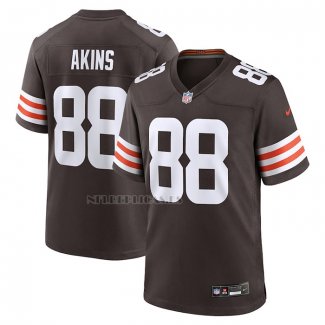 Camiseta NFL Game Cleveland Browns Jordan Akins Marron Blanco