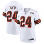 Camiseta NFL Game Cleveland Browns Nick Chubb 1946 Collection Alterno Blanco