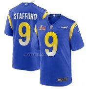 Camiseta NFL Game Los Angeles Rams Matthew Stafford Super Bowl LVI Bound Azul