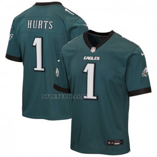 Camiseta NFL Game Nino Philadelphia Eagles Jalen Hurts Verde1