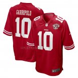 Camiseta NFL Game San Francisco 49ers Jimmy Garoppolo 75th Anniversary Rojo