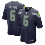 Camiseta NFL Game Seattle Seahawks Jalen Milroe 2025 Draft Azul