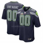 Camiseta NFL Game Seattle Seahawks Super Bowl LX Patch Personalizada Azul