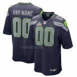 Camiseta NFL Game Seattle Seahawks Super Bowl LX Patch Personalizada Azul