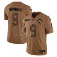 Camiseta NFL Limited Cincinnati Bengals Joe Burrow 2023 Salute To Service Marron