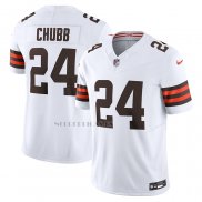 Camiseta NFL Limited Cleveland Browns Nick Chubb 24 Vapor F.U.S.E. Blanco